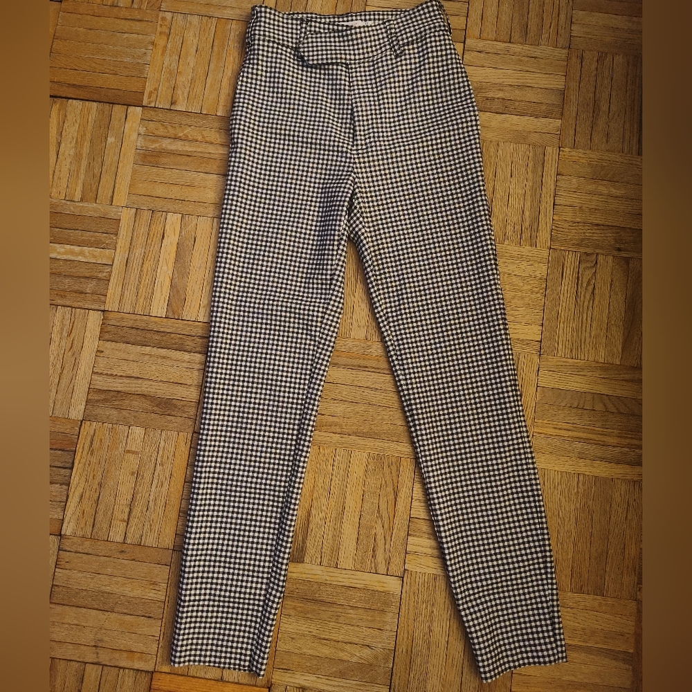 Shoe Dazzle Black/White Checkered Skinny Trousers